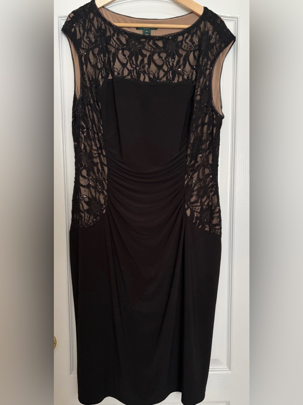 Ralph Lauren Black Lace-Accent Sheath Dress